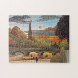 Henri Rousseau - Seine och Eiffel Torn i Sunset Pussel