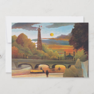 Henri Rousseau - Seine och Eiffel Torn i Sunset Tack Kort