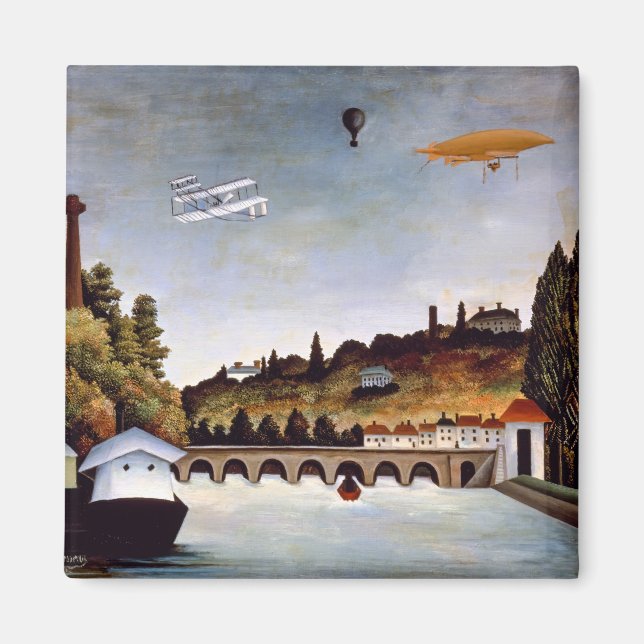 Henri Rousseau - Sevres bridge & backe i Clamart Magnet (Framsidan)