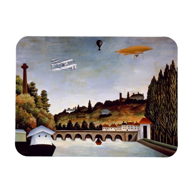 Henri Rousseau - Sevres bridge & backe i Clamart Magnet (Horisontell)