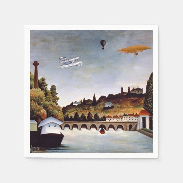 Henri Rousseau - Sevres bridge & backe i Clamart Pappersservett (Framsidan)