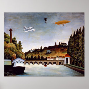 Henri Rousseau - Sevres bridge & backe i Clamart Poster