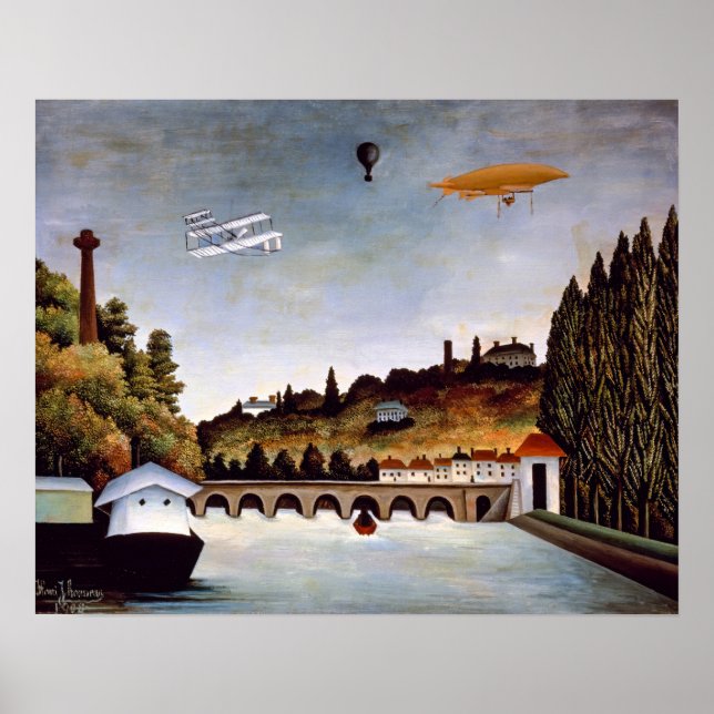 Henri Rousseau - Sevres bridge & backe i Clamart Poster (Framsidan)