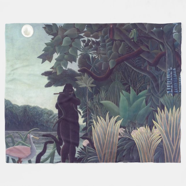 Henri Rousseau - Snake Charmer Fleecefilt (Framsidan (Horisontell))
