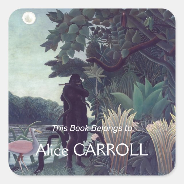 Henri Rousseau - Snake Charmer Fyrkantigt Klistermärke (Framsida)