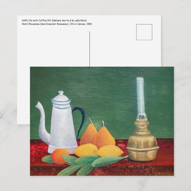 Henri Rousseau - Stilleben med kaffekanna Vykort (Fram/baksida)