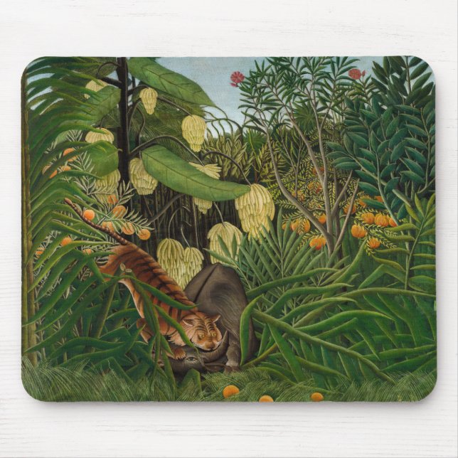 Henri Rousseau - Strid mellan Tiger och Buffalo Musmatta (Framsidan)