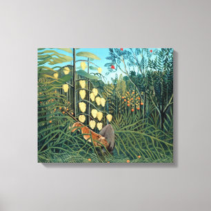 Henri Rousseau - Stridande tiger och buffel Canvastryck