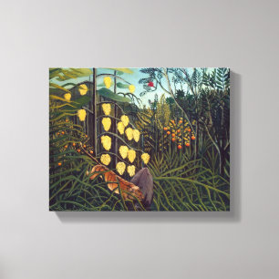 Henri Rousseau Striuggle mellan Tiger och Bull Canvastryck