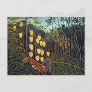 Henri Rousseau Striuggle mellan Tiger och Bull Vykort