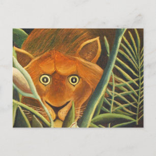 Henri Rousseau testar ut ur gräsen Vykort