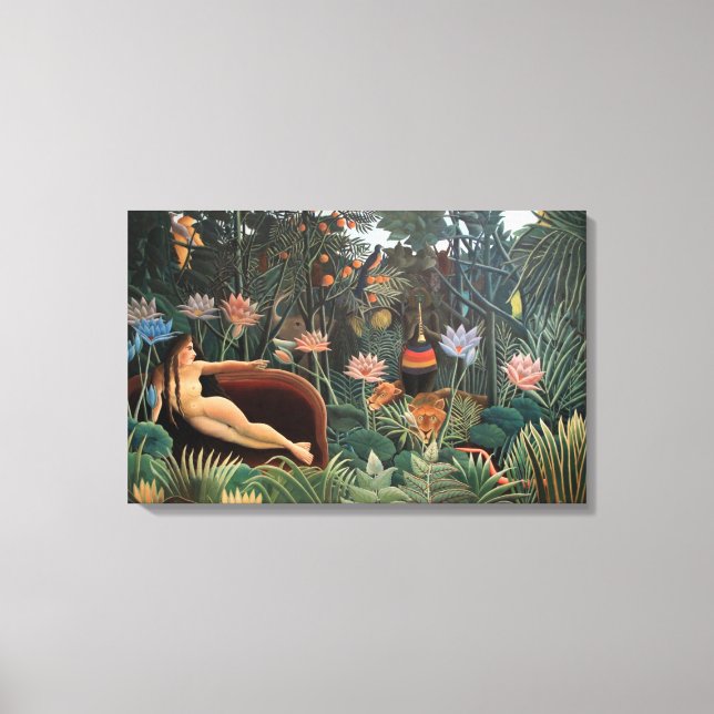 Henri Rousseau the Dream Jungle Flowers Painting Canvastryck (Framsida)