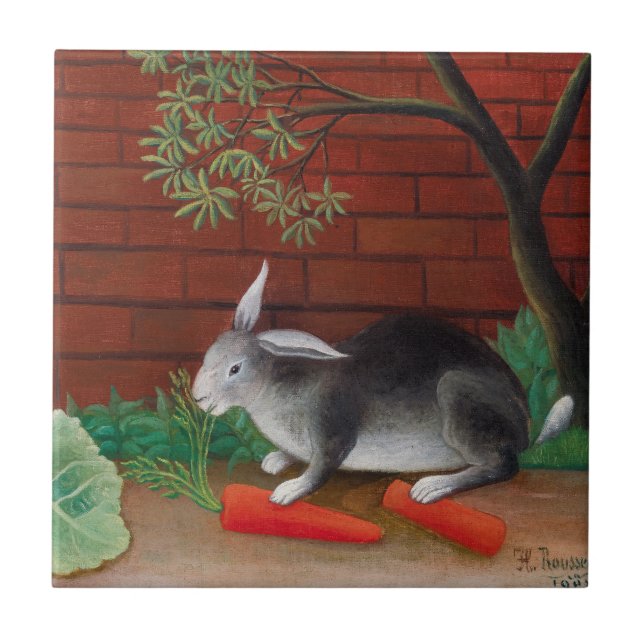 Henri Rousseau - The Rabbit's Meal Kakelplatta (Framsidan)