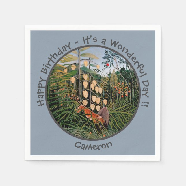 Henri Rousseau Tiger & Bull Party Items Collection Pappersservett (Framsidan)