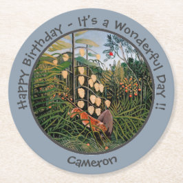 Henri Rousseau Tiger & Bull Party Items Collection Underlägg Papper Rund