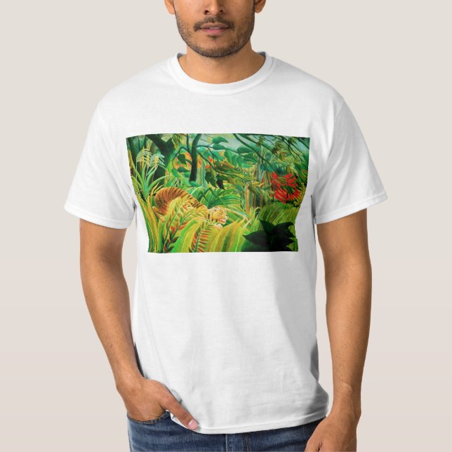 Henri Rousseau tiger i en tropisk stormT-tröja T-shirt (Framsida)