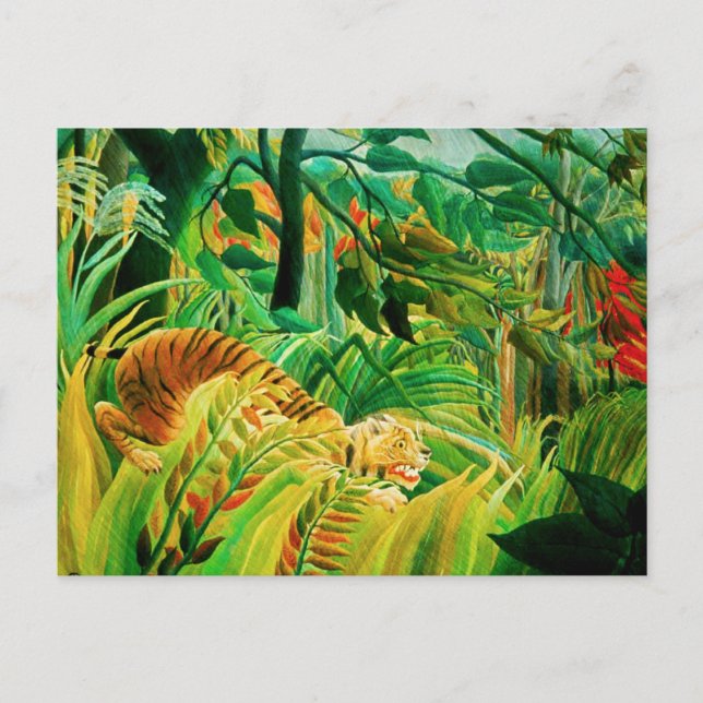 Henri Rousseau Tiger i ett Tropical Storm Postcard Vykort (Framsida)