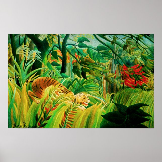 Henri Rousseau Tiger i ett Tropical Storm Poster (Framsidan)