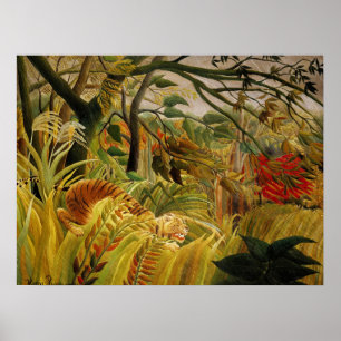 Henri Rousseau Tiger i Tropical Storm Fine Art Poster