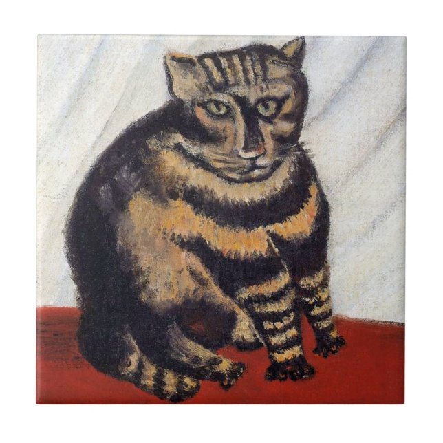 Henri Rousseau - Tigern kattrasen ( Le Chat Tigre  Kakelplatta (Framsidan)