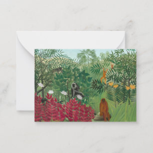 Henri Rousseau - Tropisk skog med apor Anteckningskort
