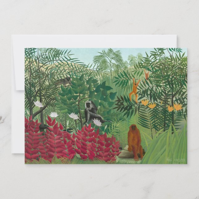 Henri Rousseau - Tropisk skog med apor Inbjudningar (Framsida)