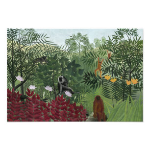 Henri Rousseau - Tropiska skogen med apor Fototryck