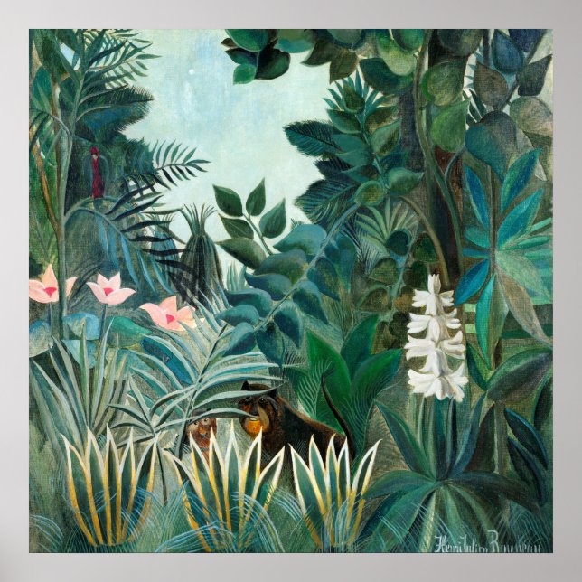 Henri Rousseau Virgin Forest Landcape Botanical Poster (Framsidan)