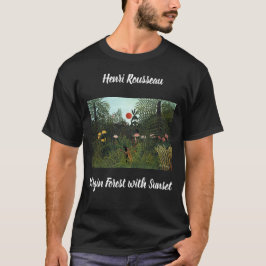 Henri Rousseau Virgin Forest med Sunset Black T Shirt