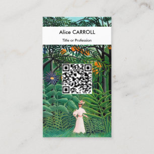 Henri Rousseau - Woman in Exotic Forest - QR-kod Visitkort