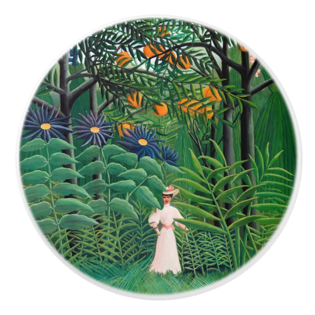 Henri Rousseau - Woman Walking in an Exotic Forest Knopp (Framsidan)