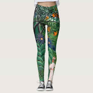 Henri Rousseau - Woman Walking in an Exotic Forest Leggings