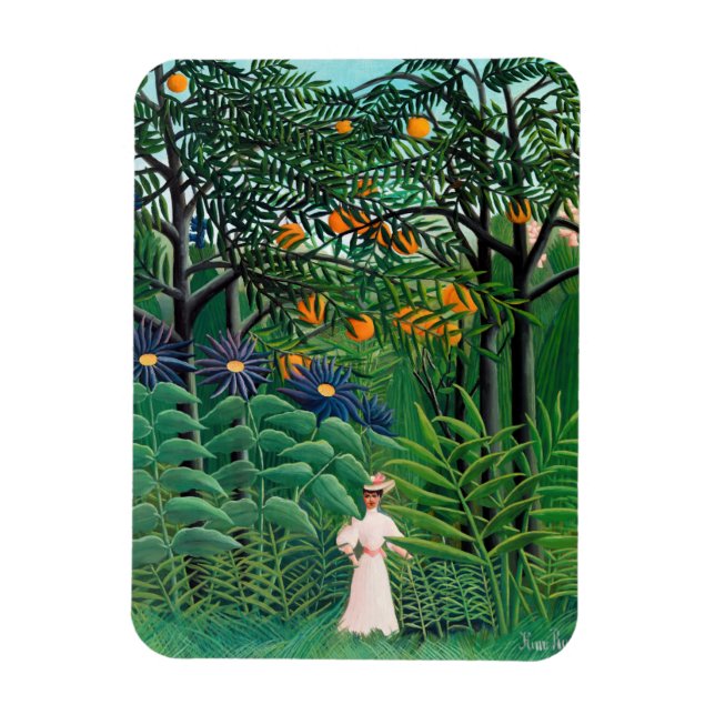 Henri Rousseau - Woman Walking in an Exotic Forest Magnet (Vertikal)