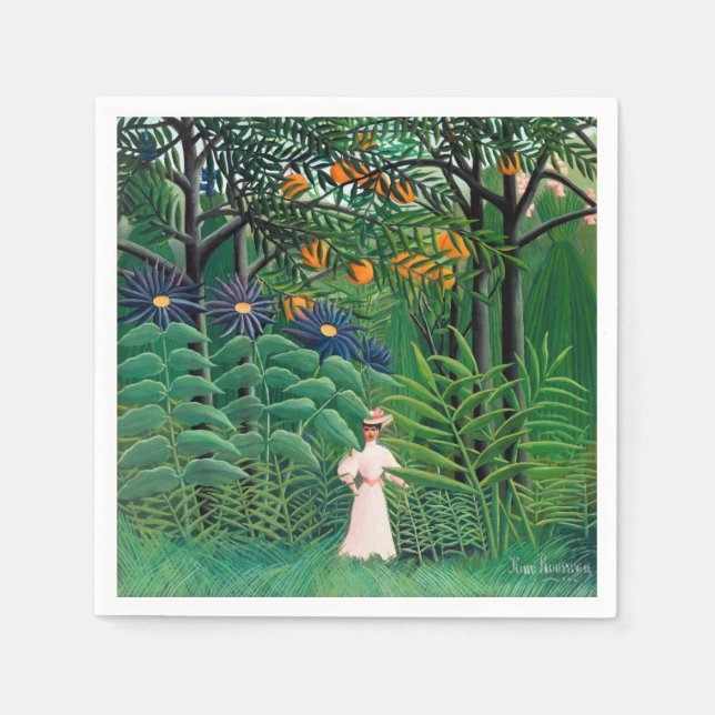 Henri Rousseau - Woman Walking in an Exotic Forest Pappersservett (Framsidan)