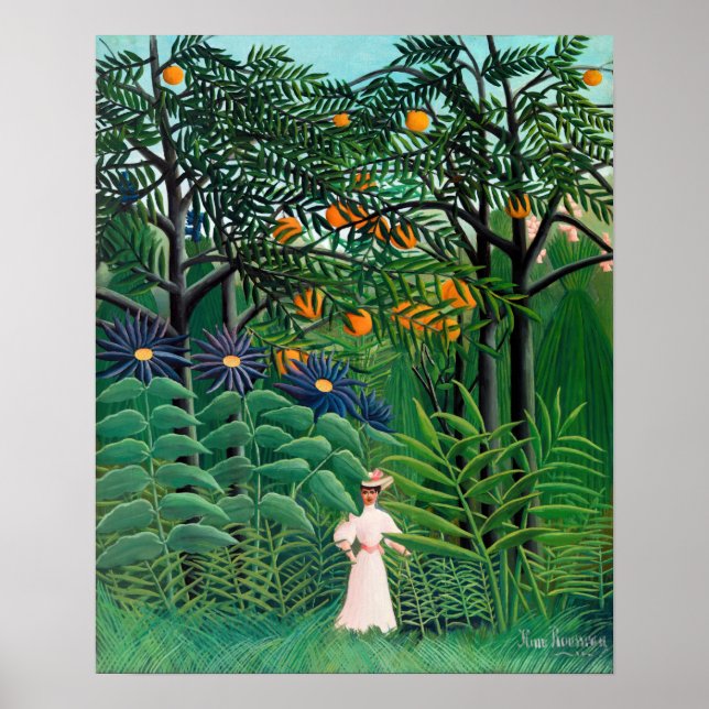 Henri Rousseau - Woman Walking in an Exotic Forest Poster (Framsidan)