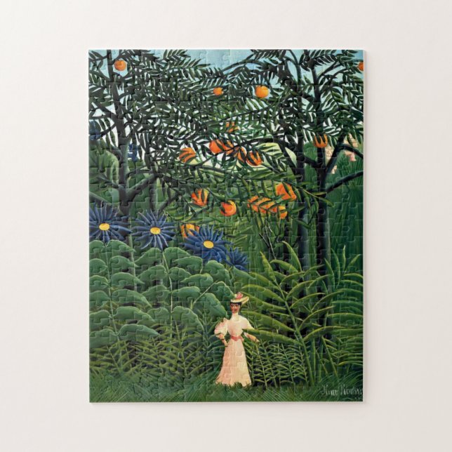 Henri Rousseau - Woman Walking in an Exotic Forest Pussel (Vertikal)