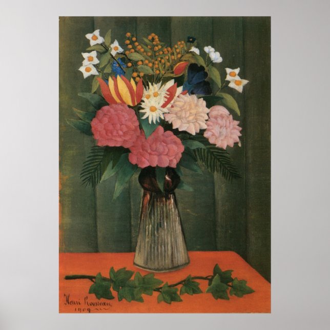 Henri Rousseau's Flowers in a Vas (1909) Poster (Framsidan)