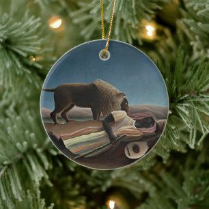 Henri Rousseau's The Spieping Gypsy Julgransprydnad Keramik