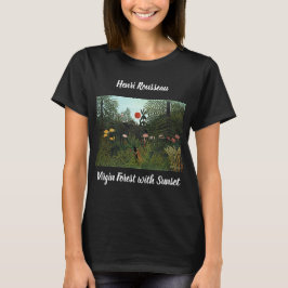 Henri Rousseau's Virgin Forest with Sunset Black T Shirt