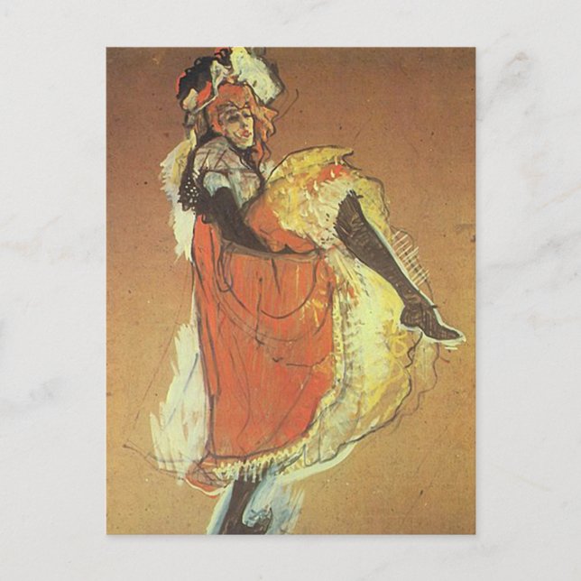 Henri Toulouse Lautrec - Jane Arvil Dancing Vykort (Framsida)