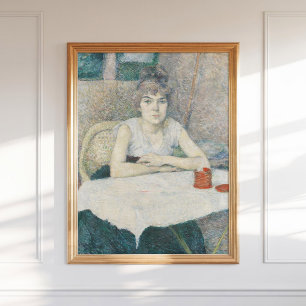 Henri Toulouse Lautrec Young Woman vid Bord Art Poster