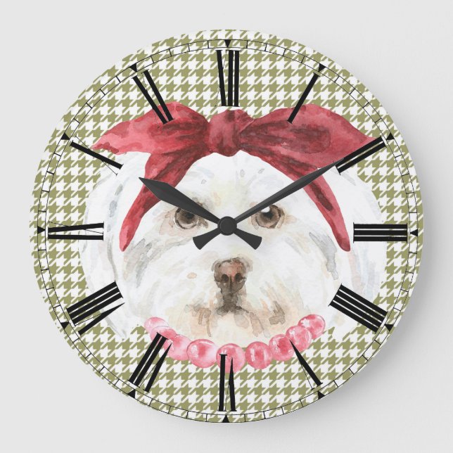 Henrietta, Havanese Wall Clock Stor Klocka (Framsida)