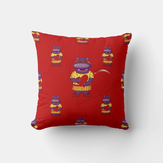 Henrietta Hippo Dekorativ kudde-Red Kudde (Framsida)