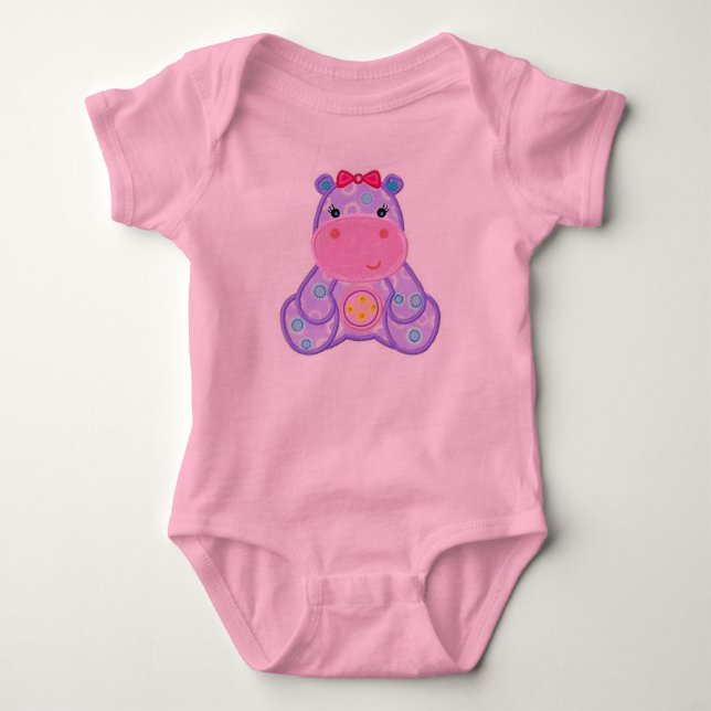 Henrietta Hippo Romper Baby Shower Gift T-shirt (Framsida)