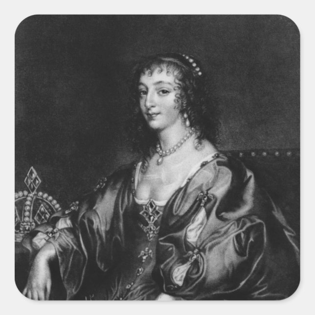 Henrietta Maria Fyrkantigt Klistermärke (Framsida)