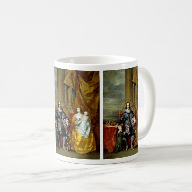 Henrietta Maria och Charles I av Van Dyck Coffee M Kaffemugg (Framsida höger)