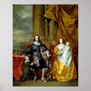 Henrietta Maria och Charles I av Van Dyck Poster