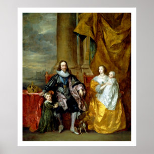 Henrietta Maria och Charles mig med Skåpbil Dyck Poster