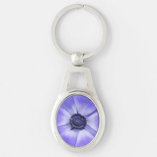 Henrietta Ovalt Silverfärgad Nyckelring (Framsidan)