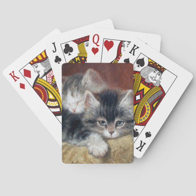 Henriette Ronner Knip Kittens Painting Casinokort (Baksidan)
